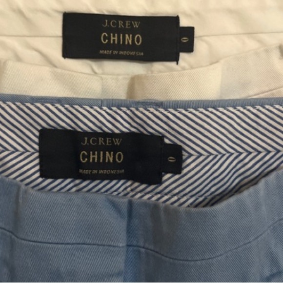 J.Crew Bundle 2 Pair Chino Shorts Bright White and Sky Blue Size 0 - Picture 3 of 3